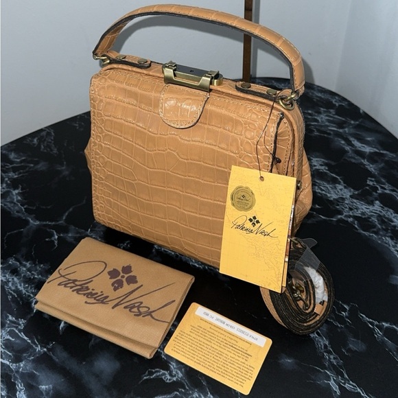 Patricia Nash Handbags - PATRICIA NASH Nela Satchel Tan Leather Crossbody Bag AUTHENTIC NWT -Broken Latch